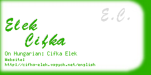 elek cifka business card